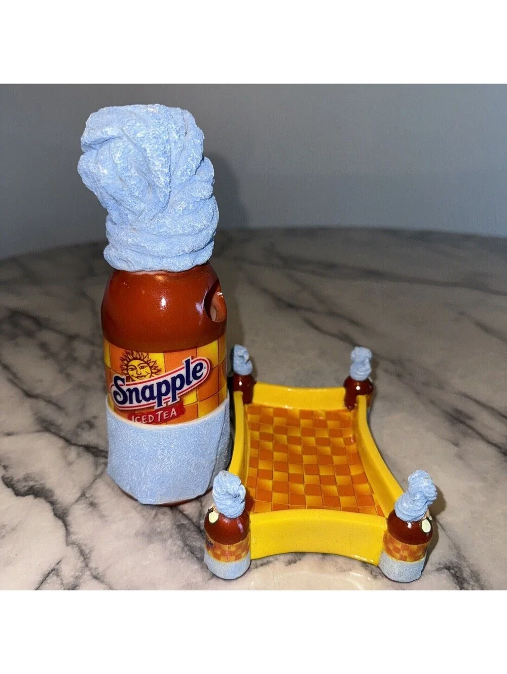Vintage Y2K Snapple Iced Tea SOAP DISH & Toothbrush Holder Bath Set Dorm Arizona